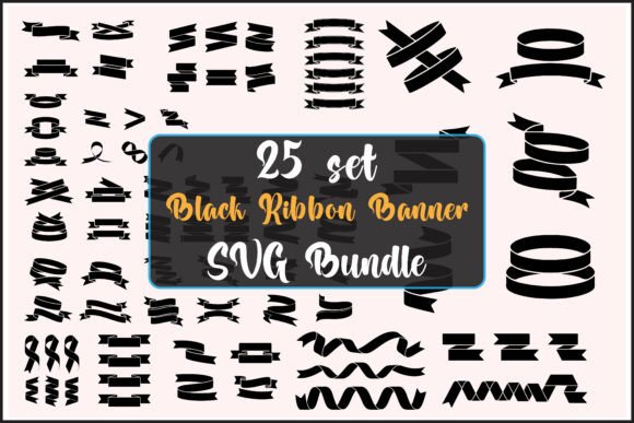 Black Ribbon Banner SVG Bundle: Crafting Elegant Visuals for Local Business Branding