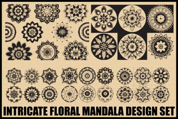 Boho Floral Mandala Graphics Bundle for Local Business Branding
