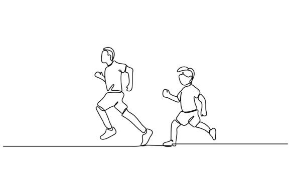 Continuous Line Design of Brother: Graphics & Illustrations for Lifestyle Branding
