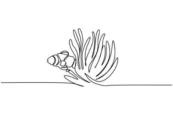 Continuous Line Design of Clownfish: A Fresh Illustration for Local Brand Graphics