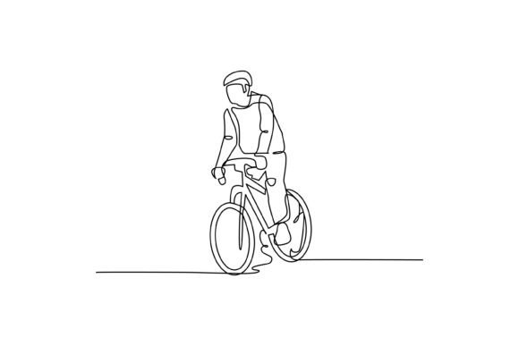 Continuous Line Design of Cycling: A Minimalist Graphic for Modern Branding
