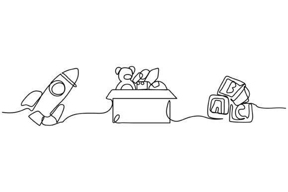 Continuous Line Design of Rocket: A Versatile Graphic for Crafters & Etsy Sellers