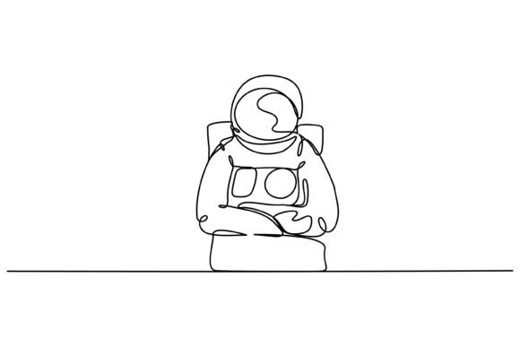Continuous Line Design of Spaceman: Clean Graphics for Modern Blog and Editorial Use