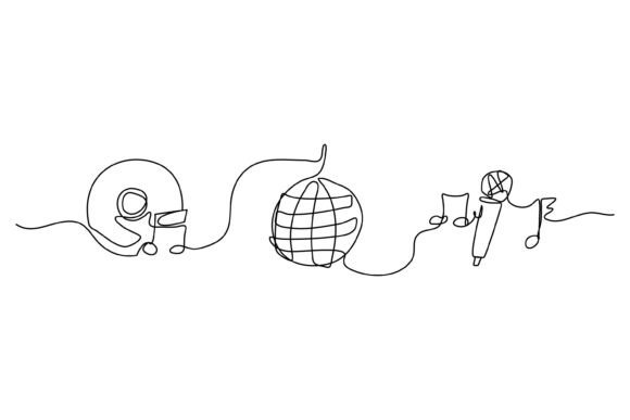 Continuous Line Mic: A Stylish Graphic for Bloggers & Digital Publishers