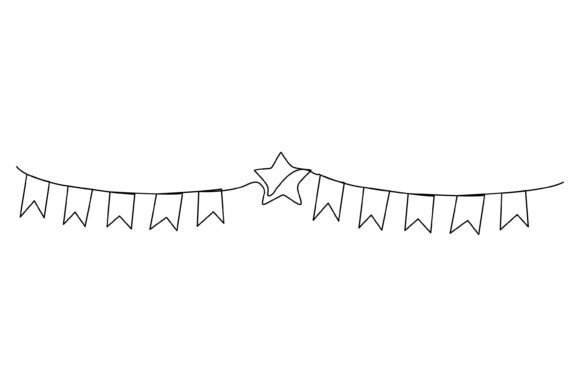 Continuous Line Party Garland Sketch Review for Real Embroidery Projects