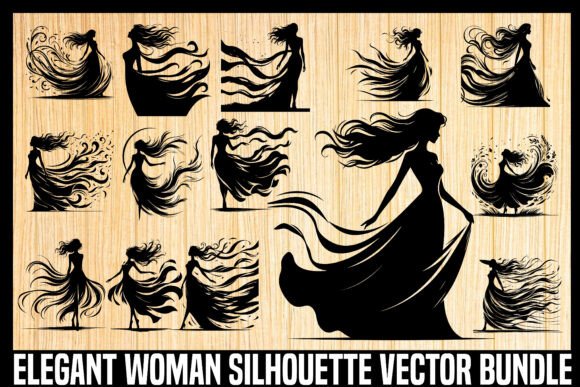 Elegant Woman Silhouette Vector Bundle for Crafts & Graphics Sellers