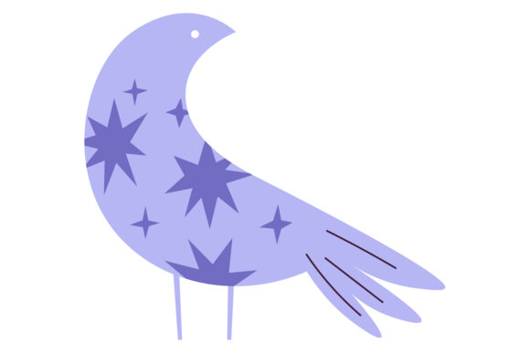 Folk Bird Shape with Star Pattern: A Versatile Graphic for Bloggers & Publishers