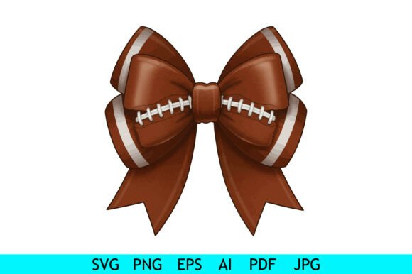 Football Themed Decorative Ribbon Bow for Crafts & Graphics Projects