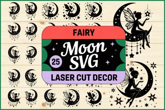 h1Fairy Moon SVG Laser Cut Decor for Crafts & Graphics Sellers/h1