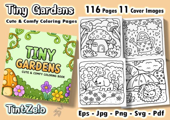 h1Tiny Gardens Cute Comfy Coloring Pages – Graphics & Coloring Pages Amp for Branding and Marketing Visuals/h1