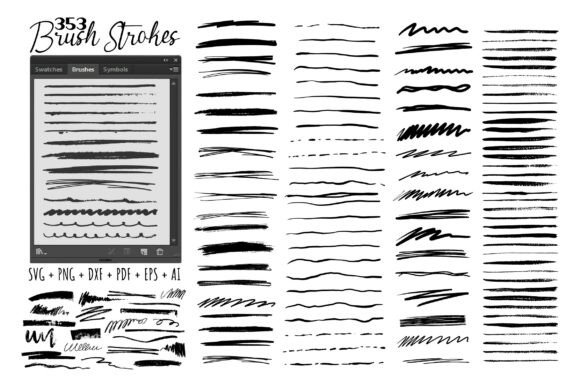 Hand-Drawn Grunge Brush Strokes Vector – Decorative Graphics for Bold Digital Sellers