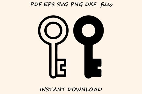 Minimal Key Silhouette Graphics for Versatile Brand Illustrations