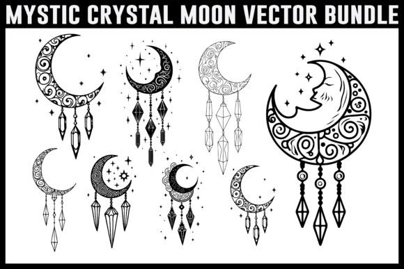 Mystic Crystal Moon Laser Vector Bundle for Crafts & Graphics