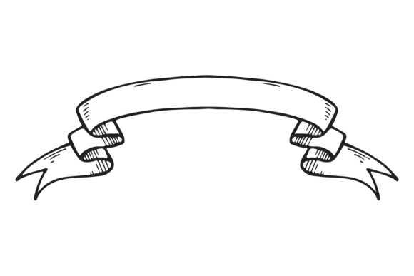 Paper Ribbon Title. Label Engraving. Dec – Elegant Graphics for Editorial and Web Design