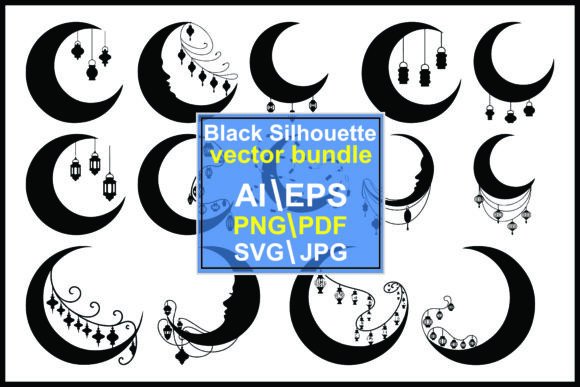 Reviewing Silhouette Crescent Moon Lanterns Graphics & Illustrations for Branding