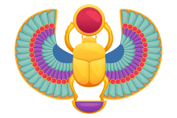 Scarab Cartoon Icon: Egyptian Beetle Graphics for Craft & Illustration Projects