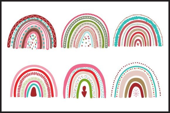 Valentines Boho Rainbow Graphics & Illustrations for Modern Branding