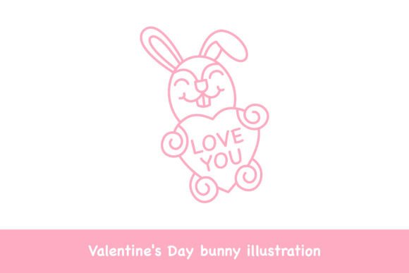 Valentine’s Day Bunny Illustration: A Charming Graphic for Seasonal Branding