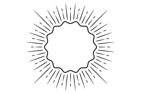 Vintage Emblem with Line Rays: A Retro Graphic for Editorial & Web Design